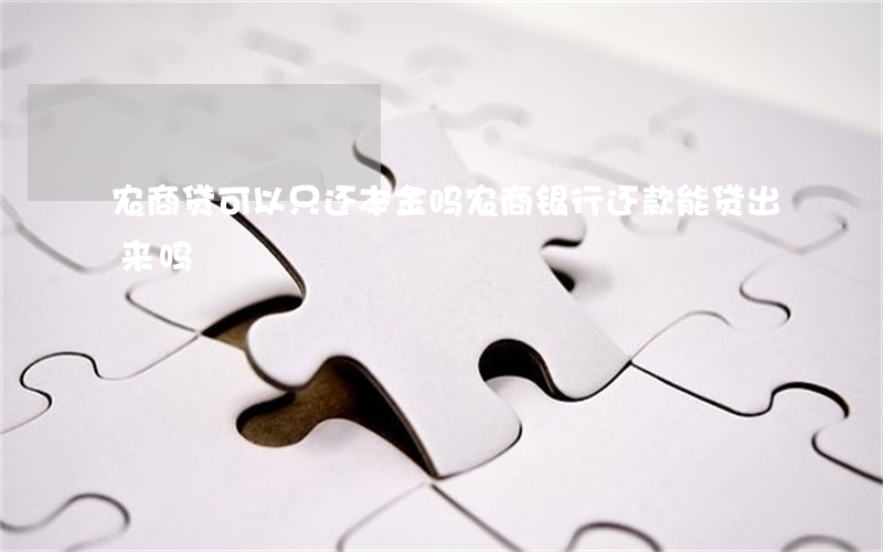 农商贷可以只还本金吗(农商银行还款能贷出来吗)