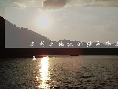 农村土地权利继承吗(农村土地所有权可以继承吗)