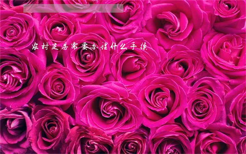农村建房需要办理什么手续