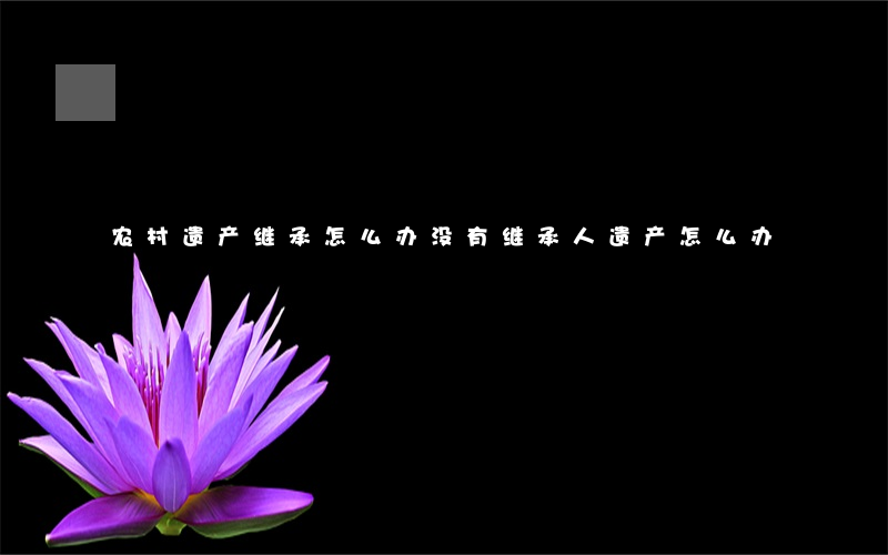 农村遗产继承怎么办(没有继承人遗产怎么办)
