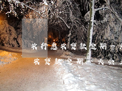 农行惠农贷款逾期一天会上征信吗-农行惠农贷款逾期一天会上征信吗知乎