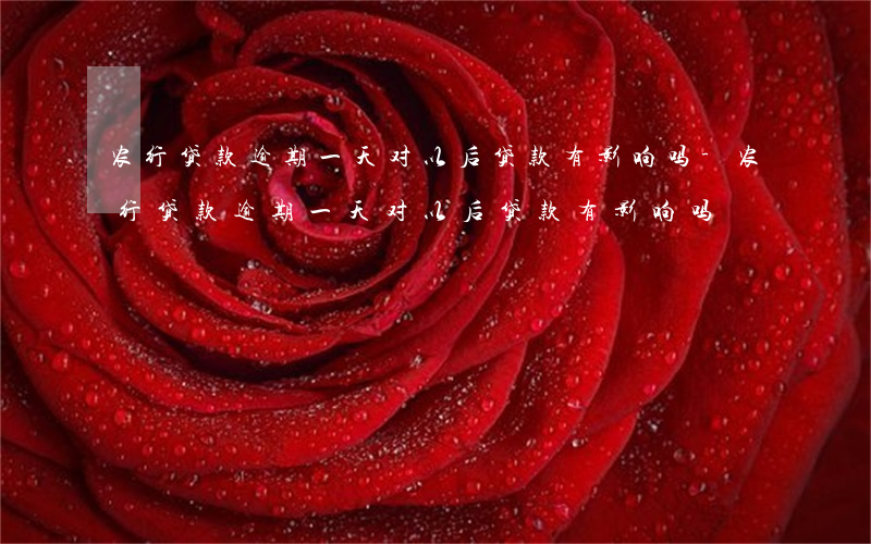 农行贷款逾期一天对以后贷款有影响吗-农行贷款逾期一天对以后贷款有影响吗?