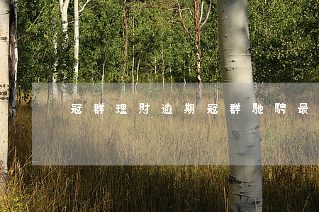 冠群理財逾期(冠群馳騁最新消息)