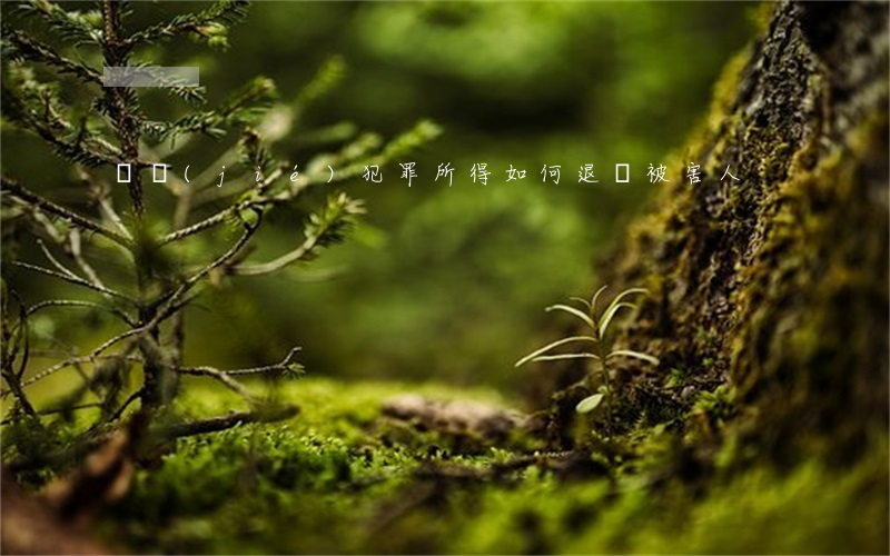 凍結(jié)犯罪所得如何退還被害人