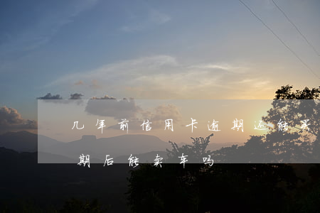 几年前信用卡逾期还能买车贷款吗（信用卡逾期后能卖车吗）