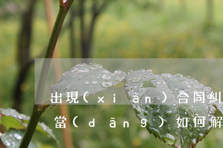 出現(xiàn)合同糾紛應(yīng)當(dāng)如何解決(合同糾紛及解決方式)