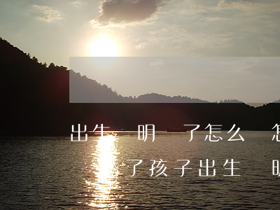 出生證明丟了怎么辦怎么補(bǔ)辦(父母離婚了孩子出生證明丟了怎么補(bǔ)辦)