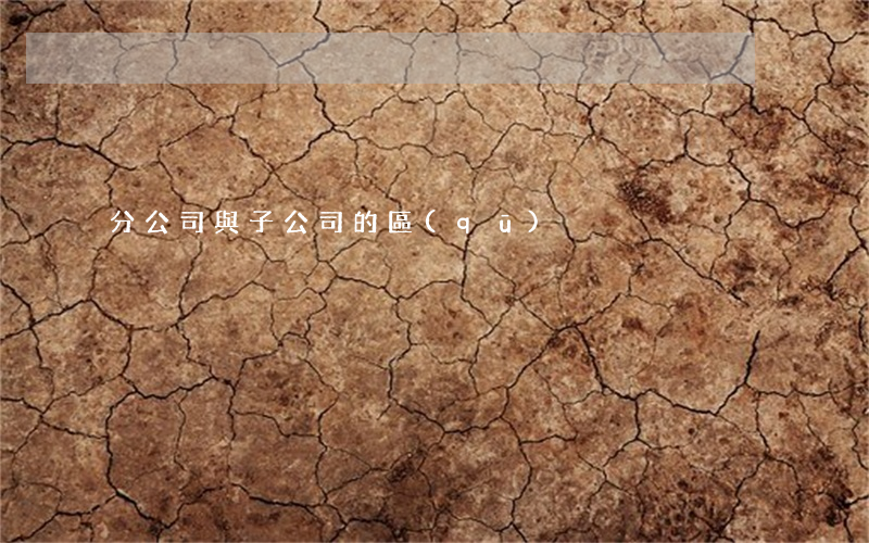 分公司與子公司的區(qū)別