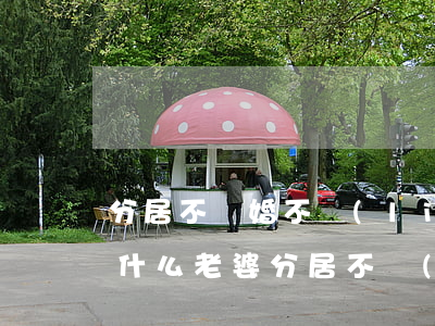 分居不離婚不聯(lián)系的夫妻在想什么(老婆分居不見(jiàn)面不聯(lián)系不離婚)