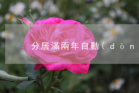 分居滿兩年自動(dòng)離婚