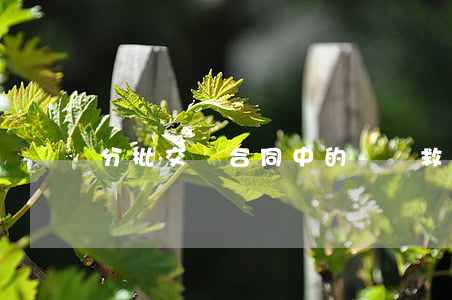 分批交貨合同中的違約救濟(jì)方法