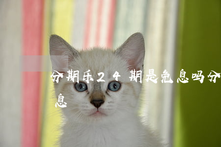 分期乐24期是免息吗 分期乐24期多少利息
