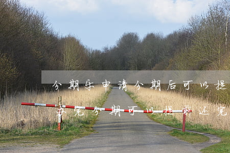 分期乐申请分期后可以提前还款吗-分期乐办完分期可以提前还完吗
