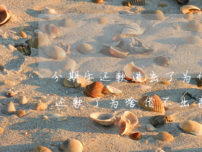 分期乐还款进去了为什么借不了款-分期乐还款了为啥借不出来了