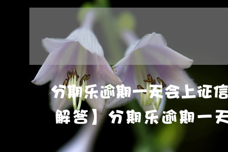 分期乐逾期一天会上征信吗会影响信用吗，【解答】分期乐逾期一天是否会上征信及影响信用度？