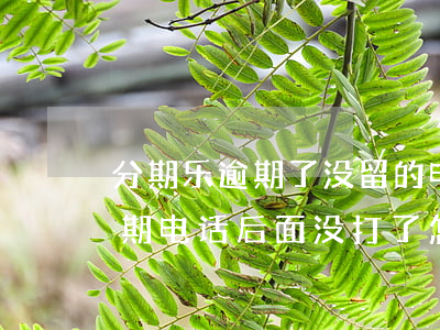 分期乐逾期了没留的电话会打吗-分期乐逾期电话后面没打了怎么回事