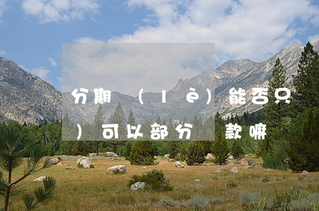 分期樂(lè)能否只還本金(分期樂(lè)可以部分還款嘛)