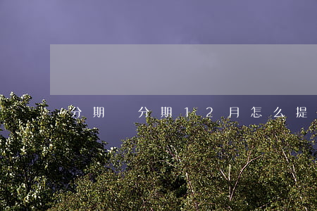 分期樂分期12月怎么提前還款-