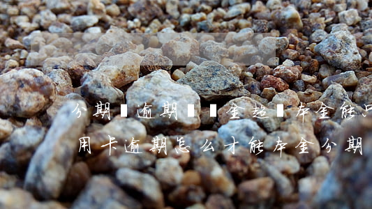 分期樂逾期違約金超過本金,能只還本金嗎（信用卡逾期怎么才能本金分期）