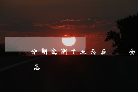 分期逾期十五天后讓還全款(分期逾期十天會怎樣)