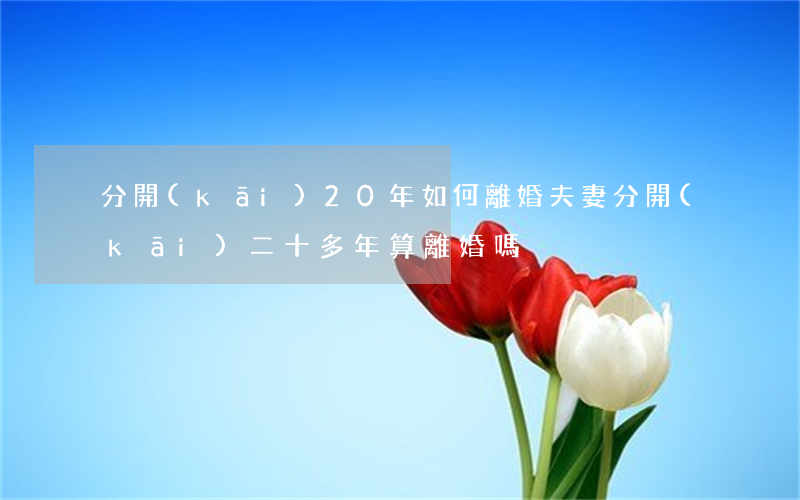 分開(kāi)20年如何離婚(夫妻分開(kāi)二十多年算離婚嗎)