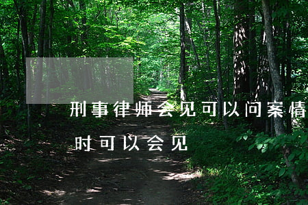 刑事律师会见可以问案情吗(刑事案件律师何时可以会见)