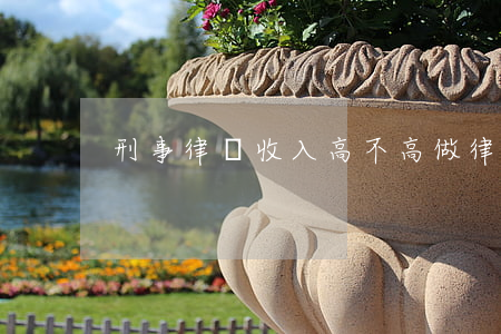 刑事律師收入高不高(做律師收入高嗎)