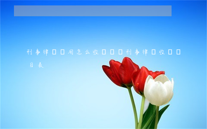 刑事律師費用怎么收費標準(刑事律師收費價目表)