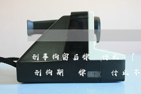 刑事拘留后律師什么時(shí)候可以見(刑拘期間律師為什么不能見)