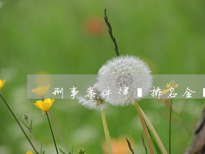 刑事案件律師排名(全國刑事律師排名)