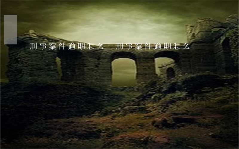 刑事案件逾期怎么辦(刑事案件逾期怎么辦)