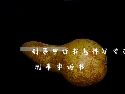 刑事申诉书怎样写才有力度(刑事申诉状还是刑事申诉书)
