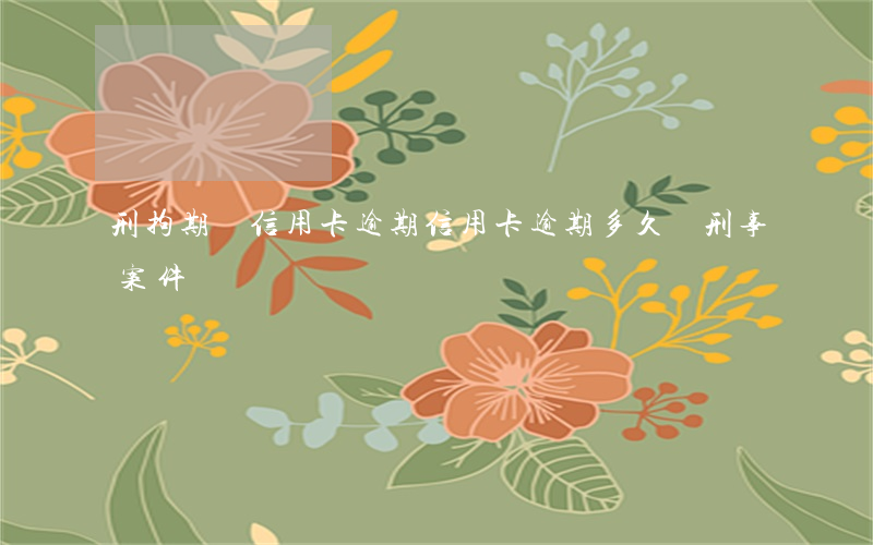 刑拘期間信用卡逾期（信用卡逾期多久會刑事案件嗎）
