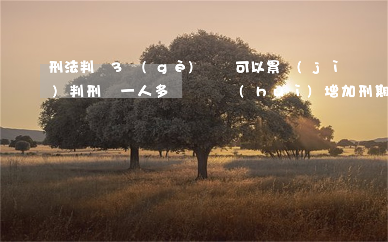 刑法判決3個(gè)輕傷可以累計(jì)判刑嗎(一人多處輕傷會(huì)增加刑期嗎)