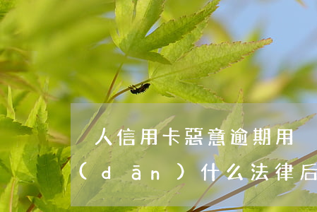 別人信用卡惡意逾期(用別人信用卡逾期承擔(dān)什么法律后果)