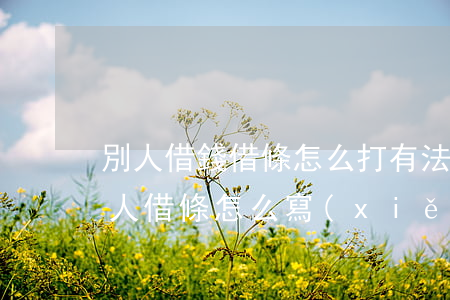 別人借錢借條怎么打有法律效果(我借錢給別人借條怎么寫(xiě),才有法律作用)