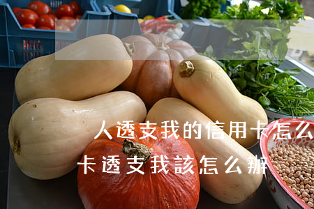別人透支我的信用卡怎么辦(別人刷我的信用卡透支我該怎么辦)