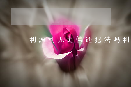 利滚利无力偿还犯法吗 利滚利可以起诉吗?