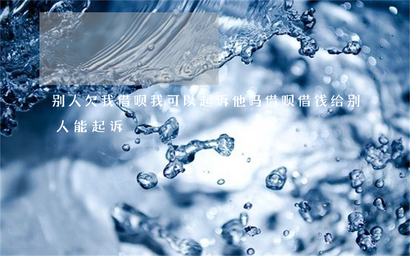 别人欠我借呗我可以起诉他吗(借呗借钱给别人 能起诉)