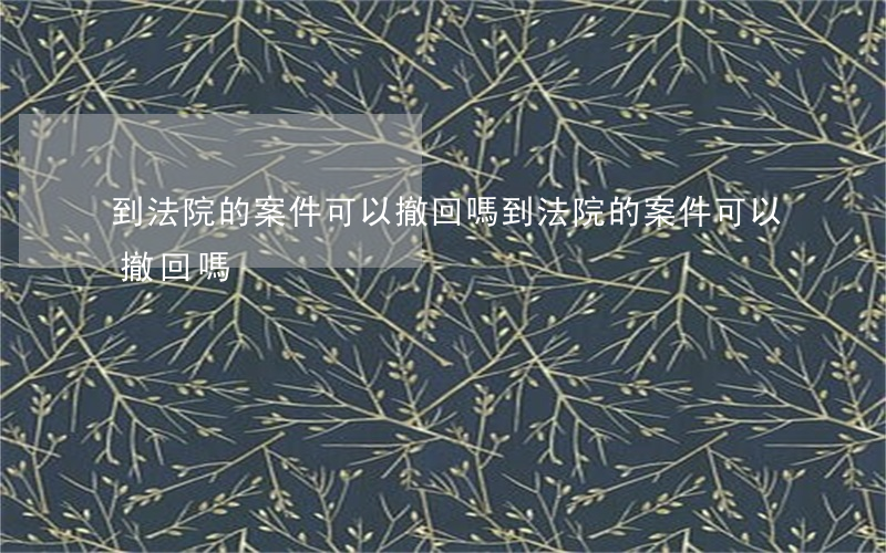 到法院的案件可以撤回嗎(到法院的案件可以撤回嗎)