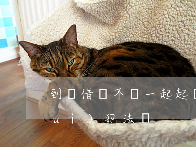 到處借錢不還一起起訴 到處借錢不還會(huì)犯法嗎?