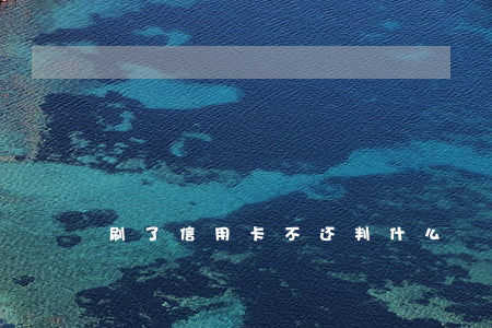 刷了信用卡不还判什么