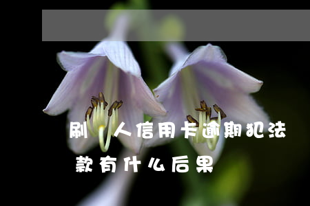 刷別人信用卡逾期犯法嗎(刷信用卡逾期不還款有什么后果?)