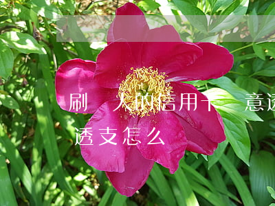 刷別人的信用卡惡意透支(信用卡被別人惡意透支怎么辦)