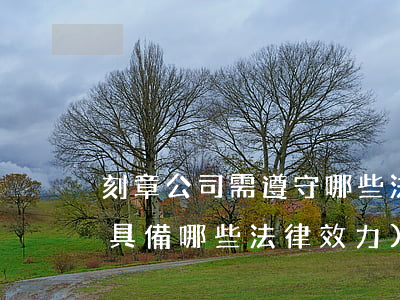 刻章公司需遵守哪些法律法規(公司印章都具備哪些法律效力)