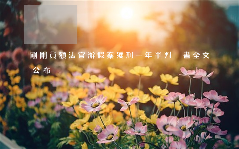 剛剛，員額法官辦假案，獲刑一年半?。ㄅ袥Q書全文公布）