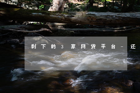 剩下的3家网贷平台-还剩哪三家网贷公司