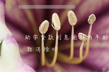 助学贷款利息逾期两年(助学贷款逾期两年后能消除吗)