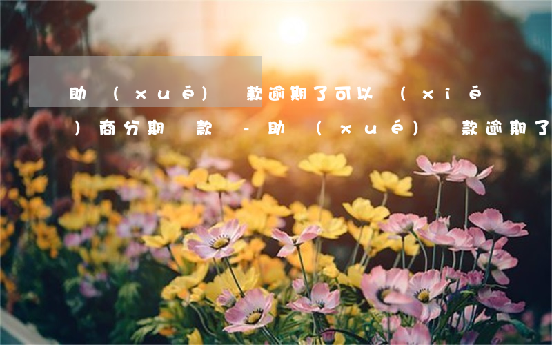 助學(xué)貸款逾期了可以協(xié)商分期還款嗎-助學(xué)貸款逾期了可以協(xié)商分期還款嗎