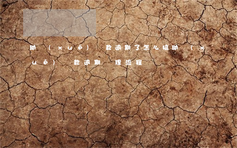 助學(xué)貸款逾期了怎么搞(助學(xué)貸款逾期處理流程)